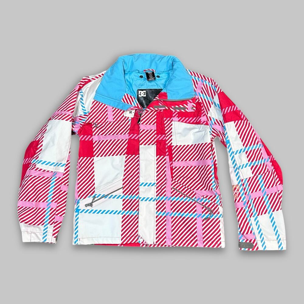 DC Exotex 10K Waterproof Snowboard Jacket – Red, Pink & Blue Plaid – Men’s M